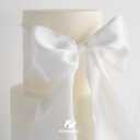 HUIHUANG White Satin Ribbon 4 inch Wide Double Faced Polyester Large Ribbon for Chair Sash Wedding Party Supplies Cake Decor Bows Making Flower Bouquet Sewing Crafts Gift Wrapping -10 Yards/Roll