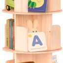 Rotating Bookshelf Tower,Corner Bookshelf for Small Space, 360 Display 5-Tier Wood Bookcase Storage Rack, Kids&Adults Spinning Book Shelf,Revolving Bookcase for Bedroom, Living Room