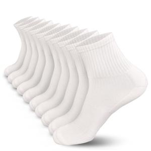 RienQuUne Cushioned Quarter Socks for Men, Breathable Cotton Ankle Socks with Seamless Toe, Odor Control, Arch Support, Moisture Wicking Cushion for Running, Work & Everyday Comfort, 5 Pairs