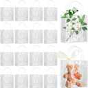 Takytao 50 Pcs Clear Gift Bags with Handles, Small Gift Bags Plastic Clear Bags with Champagne Ribbon Reusable Goodie Bags Clear Party Favor bags Bulk for Weddings Birthday Baby Shower Party (M-5.1 x 2.7 x 5.9 inches, Clear-5.1 x 2.7 x 5.9 inches)