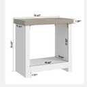 End Tables Set of 2 for Living Room, Narrow Side Tables with Storage Shelves, Square End Table for Bedroom, Slim Nightstand, Skinny Rectangle Accent Table, Farmhouse Bedside Table, White + Gray, 23.62 x 11.81 x 23.62 inches