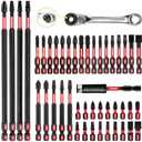 GEINXURN Impact Tough Magnetic Mixed  Insert Driver Bits, S2 Alloy Steel Screwdriver Power Bits Set with  Impact Magnetic Bit Holder and Mini Wrench