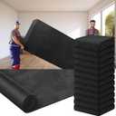 12 Pcs 80" x 72" Extra Large Moving Blankets Heavy Duty Packing Blankets Textile Shipping Furniture Pads Furniture Covers Essentials for Protecting Wrapping Moving Supplies, Black