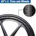 20" Flat Free Wheelbarrow Tires, Pu Non-inflated Wheels Compatible with 2.44" Centered Hub for rubber-maid Garden Carts, Garden Trailers, Roofing Equipment, 1.73 Tire Width