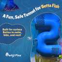 Betta Fish Tunnel Hideout Blue | Aquarium Cave & Tunnel Decor for Betta Fish, Shrimp & Small Fish | Fish Tank Decoration, Betta Tank Accessory & Enrichment Toy