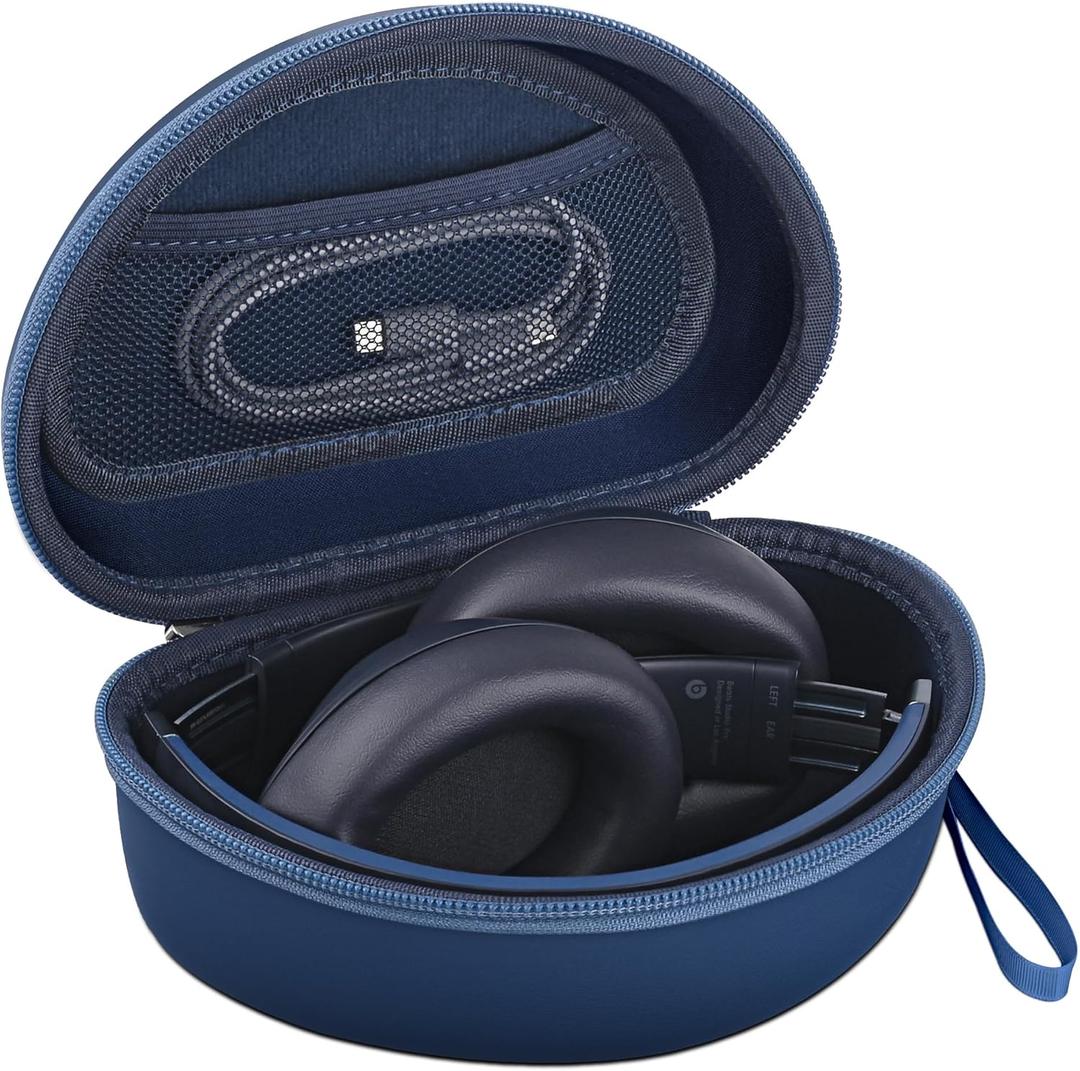 Hard Headphone Case for Beats Solo 4, Studio Pro, Solo 3, Studio 3, Solo 2,Over Ear Headphone Carrying Case with Storage Cable Bag Strap for Travel (Blue)