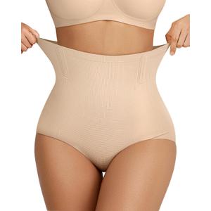 OEAK Tummy Control Shapewear for Women Seamless Girdle High Waisted Body Shaper Underwear Panty Smooth Under Dress Shapewear (Medium, Nude)