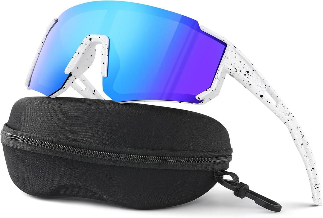 Fanshen Kids Baseball Sunglasses for Boys Girls Ages 3-12, Sports Polarized Youth Baseball Softball Sunglasses UV Protection