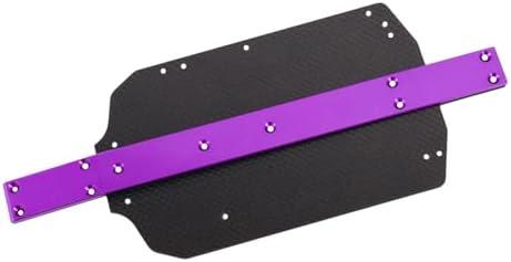 Pack of 4 CNC Metal Carbon Fiber Chassis Guard Plate for MJX 14209 14210 RC High Speed Remote Control Car Upgrade Parts (Purple)