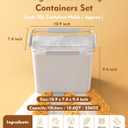 Flour Sugar Storage Containers Set of 3(12L/403oz)(10L/336oz) (6L/201oz),Clear Extra Large Food Storage Containers with Lids for Cereal,Flour,Sugar,Rice,BPA Free & Airtight Kitchen Pantry Organization