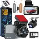4K Dash Cam Front and Rear with GPS & 5G WiFi, Dual Dash Camera for Cars, STARVIS Sensor Night Vision, 170 Wide Angle, 24H Parking Mode, Loop Recording, Free Memory Card & Hardwire Kit