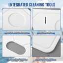 Fish Cleaning Board for 5 Gallon Bucket 24 x 16 x 0.4 Inch Fillet Fish Meat Bait for Kitchen Outdoors Boat Polyethylene Cutting Board with Knife Slots Drainage Holes for Fishing Camping, 25"L x 18.7"W