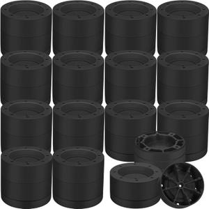 Treela Set of 16 Round Bed Risers Heavy Duty Furniture Risers Lifts Height 1.44 Inch 2.4Inch for Desk Legs Bed Table for Chair Sofa Mattress(Black)
