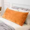 BEDELITE Body Pillow Cover with Zipper Closure, Super Soft and Cozy Fleece Pillowcase 20 x 54 Inches, Luxury Fluffy Plush Long Body Pillow Pillowcase for All Seasons(Burnt Orange)