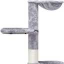 ROYPET Adjustable Tall Cat Climbing Tree, Floor-to-Ceiling Cat Climber Toy with Hanging Hammock and Scratching Posts, Grey (Big)