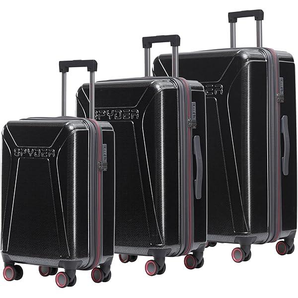 Spyder Traverse 3 Piece Luggage Set, 360° Spinner Wheels, TSA Approved Lock, (20 Inch Carry On, 25 Inch Medium, 29 Inch Large), Charcoal