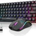 RedThunder K84 Wireless Keyboard and Mouse Combo, Rainbow Backlit Rechargeable Battery, 75% Layout TKL Ultra Compact Gaming Keyboard & Lightweight 3200 DPI Honeycomb Optical Mouse (Black)