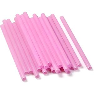 YAOSHENG [100 counts] Jumbo Smoothie Straws, Boba Straws, Disposable Drinking Pink straws (0.47'' wide 9.06" long)