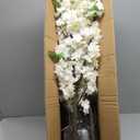 Artificial White Cherry Blossom Tree 6ft(72in) Faux Floor Green Plant for Indoor Decor Natural Potted Tree Realistic Cherry Flowers Wood Trunk for Home Living Room,Office Perfect Housewarming Gift