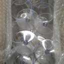 Ciaell 12 PCS Plastic Ribbed Wine Glasses - 10 OZ Plastic Square Wine Glasses with Stem - Disposable Champagne Cups for Parties & Weddings & Party & Valentine's Day (Clear)