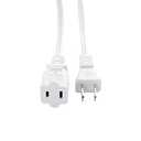5 FT Power Cable 2 Prong, AC Outlet Polarized US Indoor Male Female Extension Cord for NEMA 5-15P to NEMA 5-15R, 10A 125V, White