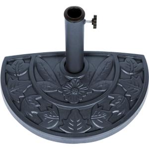 Umbrella Half Base - For Half Umbrella - Sturdy Resin - By Trademark Innovations (Gray)