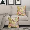 Fall Pillow Covers 16x16 Inch Set of 2 Autumn Burnt Orange Pumpkin Maple Leaf Print Decorative Throw Pillowcases Outdoor Rustic Farmhouse Seasonal Cushion Cases Decor for Sofa Couch Bed