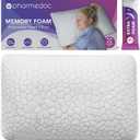 Pharmedoc Adjustable Shredded Memory Foam Bed Pillow - Perfect for Side Sleeper - Rectangular - Neck Support for Pain Relief - Queen Size - Extra Filling Pack