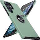 JAME for Samsung Galaxy S24 Ultra Case, Slim Fit Shockproof Protective S24 Ultra Case, with Ring Holder Kickstand, Military-Grade Protection Phone Case for Galaxy S24 Ultra Case 6.8", Alpine Green