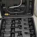 FOUR UNCLES 10L Transmission Fluid Pump - Pneumatic Transmission Fluid Extractor and Dispenser with 15 Metal ATF Adapters and Pressure Gauge for Automotive Use, Transmission Fluid Transfer Pump Kit