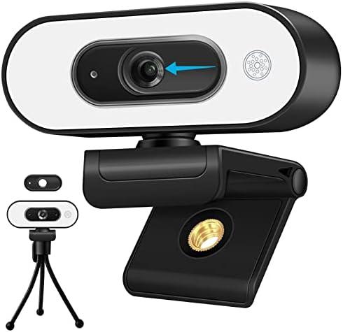 Svcouok 1080P USB Camera for Switch 2/ PC, Ring Light & 3-Level Brightness - Streaming Camera with Built-in Mic, Tripod & Plug&Play for Zoom/Skype/Facetime, PC/Mac/Laptop