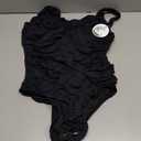 B2prity One Piece Swimsuit for Women Tummy Control Bathing Suit Ruched Slimming Swimwear (Black, XL)