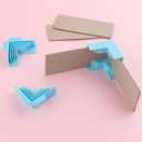 Briartw 8pcs Corner Guides for Chipboard Boxes,L-Shape Cardboard Box Corner Assembly Clamps for Box Making,Cartonnage Corner Holding Tool Work with 3 mm, 2 mm, 1.5 mm, and 1 mm Wide Chipboard,Blue