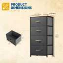 DWVO 4 Drawers Dresser, Small Dresser for Bedroom, Fabric Storage Tower, Chest of Drawers, Organizer Unit for Closets, Living Room, Sturdy Steel Frame, Wooden Top, Easy Pull Handle