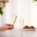 JOLLY CHEF 50 Pack Plastic Champagne Flutes Disposable 4.5 oz Clear Plastic Champagne Glasses Suitable for Wedding, Thanksgiving Day, Christmas
