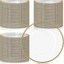 MAONAME 100 PCS Clear Charger Plates Bulk, 13" Plate Charger for Dinner Plate, Plastic Round Chargers, Table Chargers for Table Setting, Wedding, large