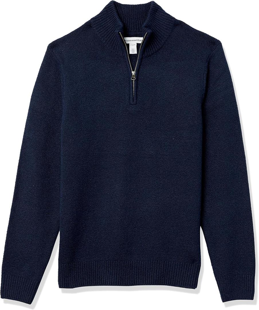 Amazon Essentials Men's Long-Sleeve Soft Touch Quarter-Zip Sweater, M