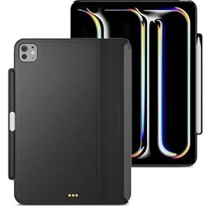 MAGEASY CoverBuddy for M5 & M4 iPad Pro 11" (2024-2025) - iPad Pro Case Compatible with Magic Keyboard for iPad Pro (M5 & M4), Enhanced Thickness & Heat Dissipation - New Black (Leather 5.05)