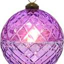 Glass Flameless LED Candles Battery Operated Flickering Jar Lights for Halloween Christmas Home Decor Perfect as Birthday Gift for Her Wife Girlfriend Anniversary Present and Party Decoration (Purple)