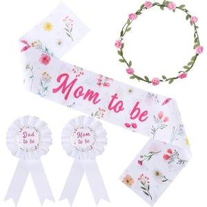 Serencatcher Wildflower Baby Shower Decorations Girl, Wild Flower Mom to Be Maternity Sash Mom Dad to Be Pin Flower Crown Headband for Baby in Bloom a Little Wildflower is on The Way Boho Baby Shower Serencatcher Wildflower Baby Shower Decorations Girl, Wild Flower Mom to Be Maternity Sash Mom Dad to Be Pin Flower Crown Headband for Baby in Bloom a Little Wildflower is on The Way Boho Baby Shower