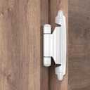 Chibery 3/8 Inch Inset Cabinet Hinges, 10 Pairs(20 Pack) Self Closing Flush Face Mount Hinges with Door Bumper, Variable Decorative Hardware for Bathroom, Furniture, Kitchen Cabinet Doors, White