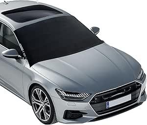 EcoNour Windshield Cover for Ice and Snow  Universal Fit for Car, SUV, Truck, Heavy Duty 600D Oxford Fabric Frost Protector for Ice & Sleet, Includes AntiTheft Straps, Medium (69"x42")