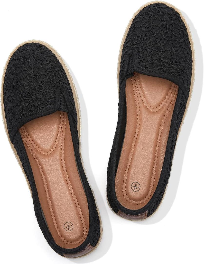 POVOGER Flats Shoes Women Slip On Shoes Womens Loafers Dress Shoes for Women Shoes Flats Comfortable(Black,US9)