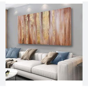 Yuaxker Abstract Wall Art Large Modern Framed Art Personalized Canvas Painting Brown and Gold Grey Wall Decor for Living Room Bedroom Dining Room Office Artwork 30x60 inch