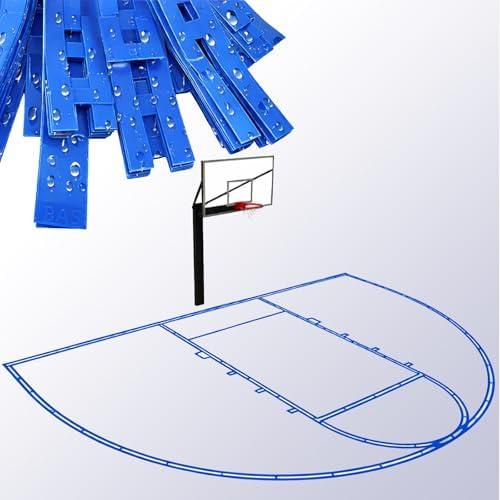 𝑼𝒑𝒈𝒓𝒂𝒅𝒆 Basketball Court Marking Kit, Reusable Basketball Court Stencil Kit for Driveway, Concrete and Outdoor Play Areas, Heavy Duty Plastic Kit, Waterproof Easy Install Marking Tool Templates