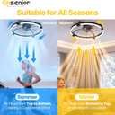 Ensenior Ceiling Fans with Lights and Remote, 24" Low Profile Ceiling Fan Flush Mount, APP Control, 6 Speed, 3CCT, Quiet Reversible DC Motor, Dimmable Modern Ceiling Fan with Light for Bedroom, Black