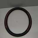 Microfiber Leather 15" Universal Fit Car Steering Wheel Cover, Elastic Nonslip Breathable and Odorless, Black & Brown