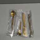 JANKNG 24-Piece Flatware Set, 18/0 Stainless Steel Knife Fork Spoon Teaspoon Silverware Set, Service for 6, MIrror Gold