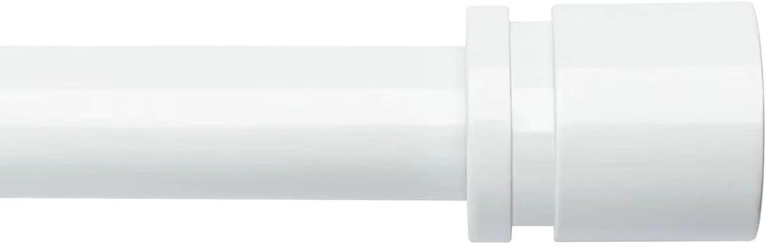 Byondeth Curtain Rods for Windows 16 to 144 Inches Adjustable Length 1 Inch Diameter Window Curtain Rod with Aluminium End Cap, White