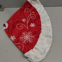 XAMSHOR Red Christmas Tree Skirt 48 Inches Snow Sequin Embroidery with White Trim Border Decor for Xmas Holiday Party Ornaments
